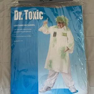 Dr Toxic Mad Scientist Kids Halloween Costume - size Medium